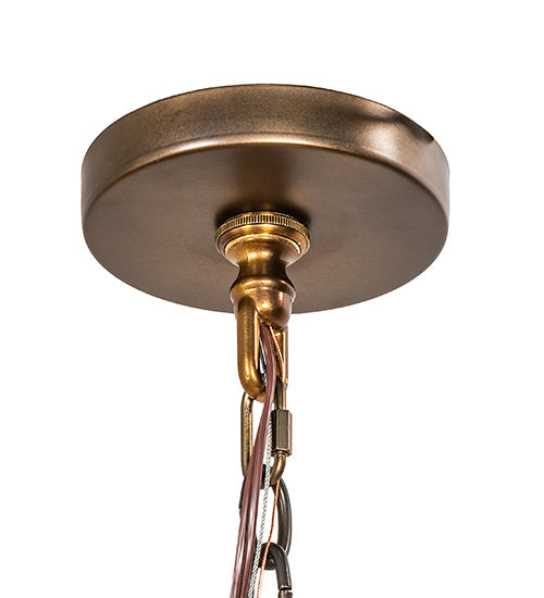 Meyda Lighting Aldari 36" 12-Light Antique Copper Chandelier With Ivory Faux Candlelight