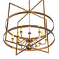 Meyda Lighting Aldari 36" 12-Light Antique Copper Chandelier With Ivory Faux Candlelight