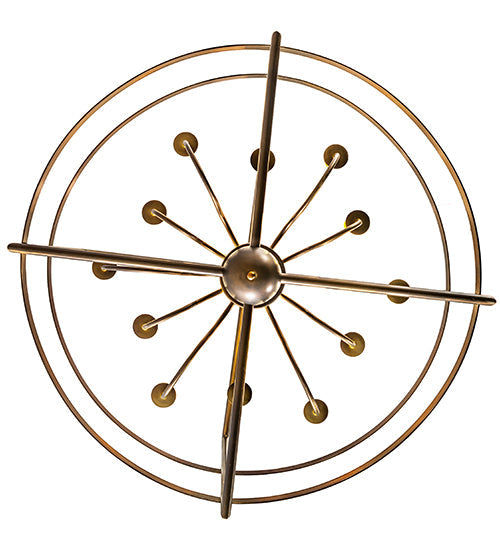 Meyda Lighting Aldari 36" 12-Light Antique Copper Chandelier With Ivory Faux Candlelight