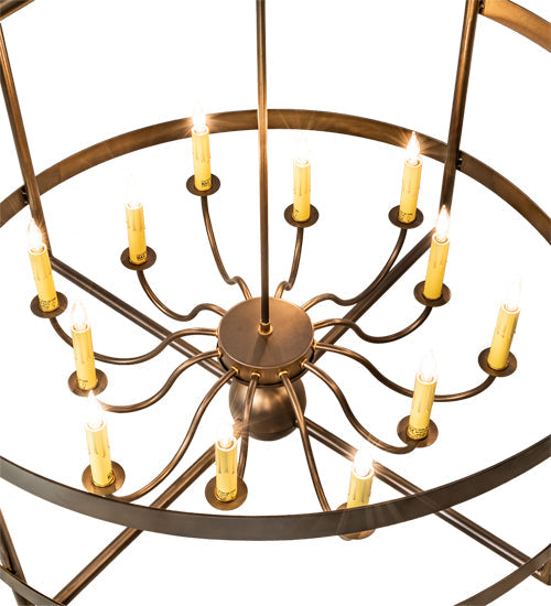 Meyda Lighting Aldari 36" 12-Light Antique Copper Chandelier With Ivory Faux Candlelight