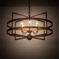 Meyda Lighting Aldari 36" 6-Light Antique Brass Chandelier With Ivory Faux Candlelight