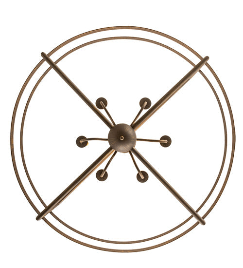 Meyda Lighting Aldari 36" 6-Light Antique Brass Chandelier With Ivory Faux Candlelight