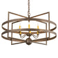 Meyda Lighting Aldari 36" 6-Light Antique Brass Chandelier With Ivory Faux Candlelight