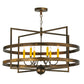 Meyda Lighting Aldari 36" 6-Light Antique Copper Chandelier With Amber Faux Candlelight