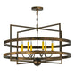 Meyda Lighting Aldari 36" 6-Light Antique Copper Chandelier With Amber Faux Candlelight