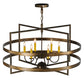 Meyda Lighting Aldari 36" 6-Light Antique Copper Chandelier With Amber Faux Candlelight