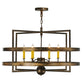 Meyda Lighting Aldari 36" 6-Light Antique Copper Chandelier With Amber Faux Candlelight