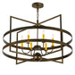 Meyda Lighting Aldari 36" 6-Light Antique Copper Chandelier With Amber Faux Candlelight