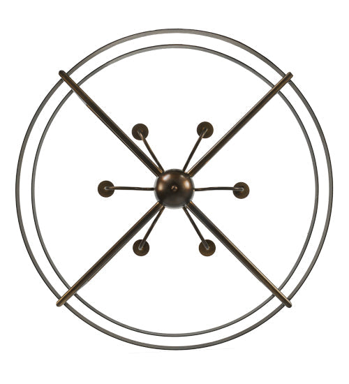 Meyda Lighting Aldari 36" 6-Light Antique Copper Chandelier With Amber Faux Candlelight