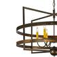Meyda Lighting Aldari 36" 6-Light Antique Copper Chandelier With Amber Faux Candlelight