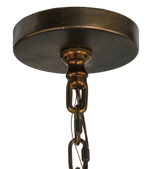 Meyda Lighting Aldari 36" 6-Light Antique Copper Chandelier With Amber Faux Candlelight