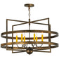 Meyda Lighting Aldari 36" 6-Light Antique Copper Chandelier With Amber Faux Candlelight
