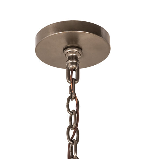 Meyda Lighting Aldari 36" 6-Light Bronze Metallic Chandelier With Cream Linen Shade