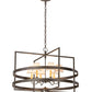Meyda Lighting Aldari 36" 6-Light Bronze Metallic Chandelier With Cream Linen Shade