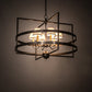Meyda Lighting Aldari 36" 6-Light Bronze Metallic Chandelier With Cream Linen Shade