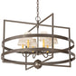 Meyda Lighting Aldari 36" 6-Light Bronze Metallic Chandelier With Cream Linen Shade