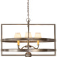 Meyda Lighting Aldari 36" 6-Light Bronze Metallic Chandelier With Cream Linen Shade