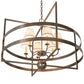 Meyda Lighting Aldari 36" 6-Light Bronze Metallic Chandelier With Cream Linen Shade