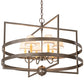 Meyda Lighting Aldari 36" 6-Light Bronze Metallic Chandelier With Cream Linen Shade