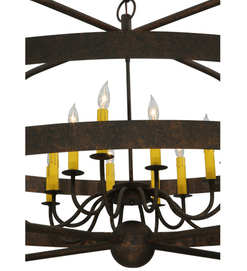 Meyda Lighting Aldari 48" 12-Light Gilded Tobacco Chandelier With Amber Faux Candlelight