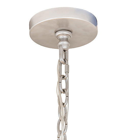 Meyda Lighting Aldari 48" 12-Light Nickel Finish Powder Coat Chandelier With White Faux Candlelight