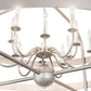 Meyda Lighting Aldari 48" 12-Light Nickel Finish Powder Coat Chandelier With White Faux Candlelight