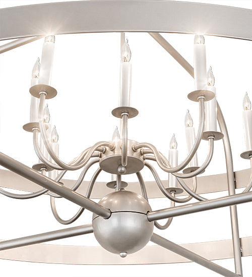 Meyda Lighting Aldari 48" 12-Light Nickel Finish Powder Coat Chandelier With White Faux Candlelight