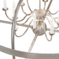 Meyda Lighting Aldari 48" 12-Light Nickel Finish Powder Coat Chandelier With White Faux Candlelight