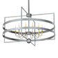 Meyda Lighting Aldari 48" 12-Light Nickel Powder Coat Chandelier With Ivory Faux Candlelight