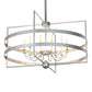 Meyda Lighting Aldari 48" 12-Light Nickel Powder Coat Chandelier With Ivory Faux Candlelight