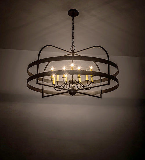 Meyda Lighting Aldari 48" 12-Light Timeless Bronze Chandelier Light With Amber Faux Candlelight