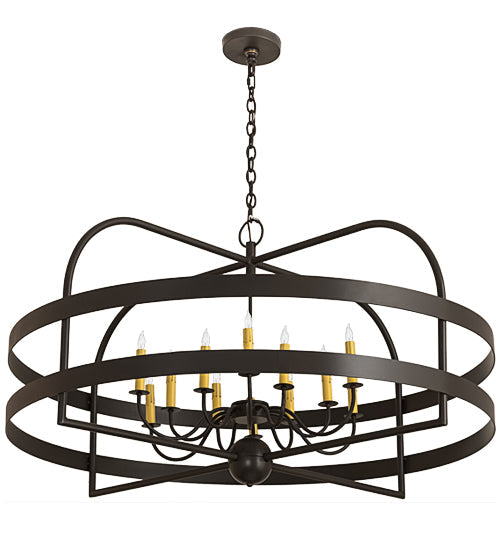 Meyda Lighting Aldari 48" 12-Light Timeless Bronze Chandelier Light With Amber Faux Candlelight