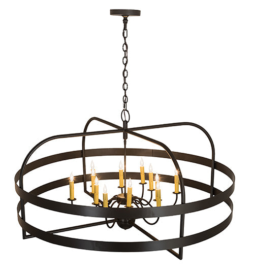 Meyda Lighting Aldari 48" 12-Light Timeless Bronze Chandelier Light With Amber Faux Candlelight
