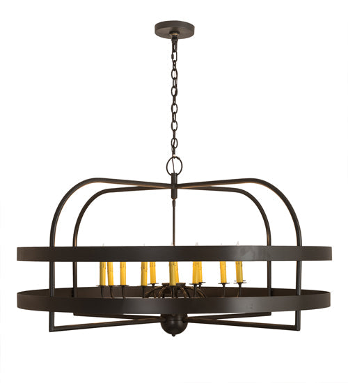 Meyda Lighting Aldari 48" 12-Light Timeless Bronze Chandelier Light With Amber Faux Candlelight