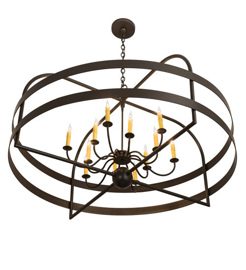 Meyda Lighting Aldari 48" 12-Light Timeless Bronze Chandelier Light With Amber Faux Candlelight