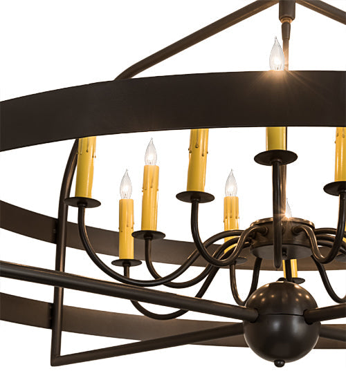 Meyda Lighting Aldari 48" 12-Light Timeless Bronze Chandelier Light With Amber Faux Candlelight