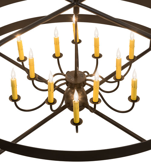 Meyda Lighting Aldari 48" 12-Light Timeless Bronze Chandelier Light With Amber Faux Candlelight