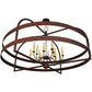 Meyda Lighting Aldari 60" 12-Light Rusty Nail Chandelier With Amber Candle