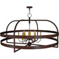 Meyda Lighting Aldari 60" 12-Light Rusty Nail Chandelier With Amber Candle