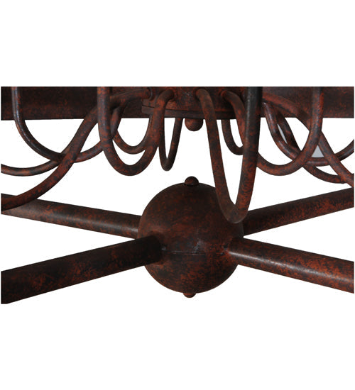 Meyda Lighting Aldari 60" 12-Light Rusty Nail Chandelier With Amber Candle