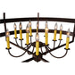 Meyda Lighting Aldari 60" 12-Light Rusty Nail Chandelier With Amber Candle