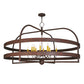 Meyda Lighting Aldari 60" 12-Light Rusty Nail Chandelier With Amber Candle