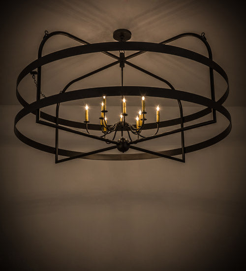 Meyda Lighting Aldari 68" 12-Light Timeless Bronze Chandelier With Ivory Faux Candlelight