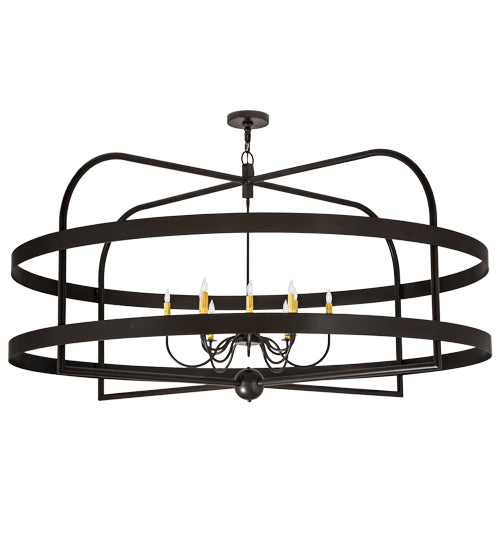Meyda Lighting Aldari 68" 12-Light Timeless Bronze Chandelier With Ivory Faux Candlelight