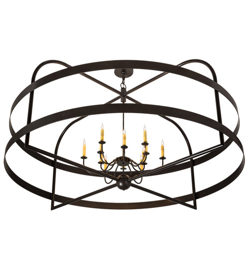 Meyda Lighting Aldari 68" 12-Light Timeless Bronze Chandelier With Ivory Faux Candlelight