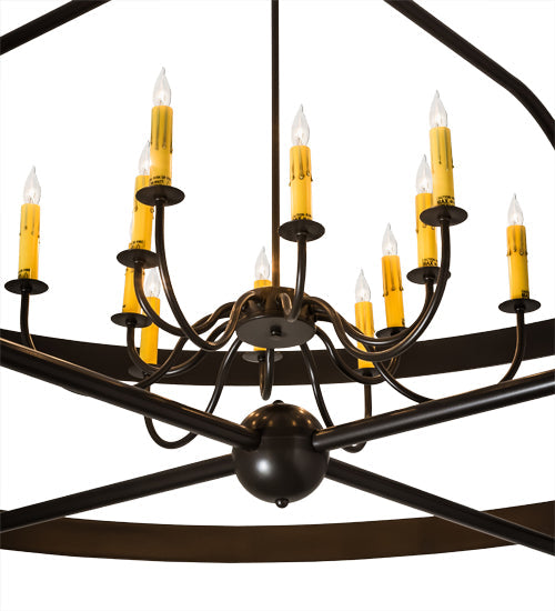 Meyda Lighting Aldari 68" 12-Light Timeless Bronze Chandelier With Ivory Faux Candlelight