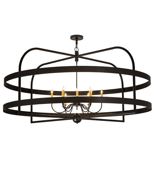 Meyda Lighting Aldari 68" 12-Light Timeless Bronze Chandelier With Ivory Faux Candlelight
