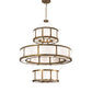 Meyda Lighting Alessandro 60" 20-Light 3-Tier Brushed Brass Pendant Light With White Statuario Idalight Shade