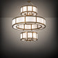 Meyda Lighting Alessandro 60" 20-Light 3-Tier Brushed Brass Pendant Light With White Statuario Idalight Shade
