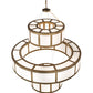Meyda Lighting Alessandro 60" 20-Light 3-Tier Brushed Brass Pendant Light With White Statuario Idalight Shade